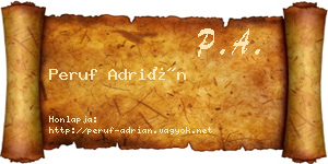Peruf Adrián névjegykártya